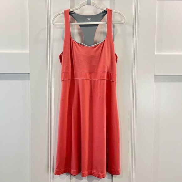 Horny Toad Women’s Large Coral Pink Athletic Mini Tennis Dress Sleeveless Seahor - Picture 2 of 14